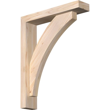Ekena Millwork Thorton Block Smooth Bracket w/ Offset Brace, Douglas Fir, 3 1/2"W x 16"D x 20"H BKT0402X16X20THR05SDF